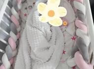 Grajewo ogłoszenia: Sprzedam łóżeczko dziecięce z materacem, osłonką i warkoczem. - zdjęcie